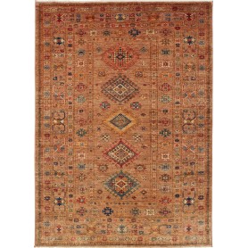 Tappeto Kazak Fine Pakistan Astratto Terracotta Blu Rosso Gi