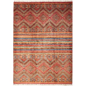 Tappeto Samarkand Pakistan Astratto Rosso Terracotta Marrone