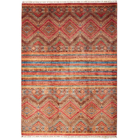 Tappeto Samarkand Pakistan Astratto Rosso Terracotta Marrone