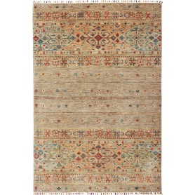 Tappeto Rubin Pakistan Astratto Beige Ruggine Terracotta Blu