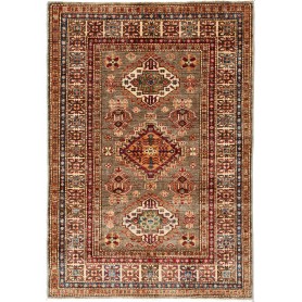 Tappeto Kazak Fine Pakistan Astratto Marrone Taupe Rosso Bor