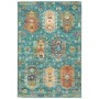 Tappeto Tribal Pakistan Astratto Turchese Rosso Arancio Gial