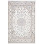 Tappeto Nain 6la Persia Floreale Bianco Crema Blu Notte Azzu