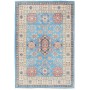 Tappeto Kazak Afghanistan Medaglione Azzurro Cielo Terracott