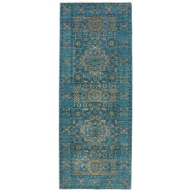 Tappeto Mamlouk Pakistan Geometrico Blu Petrolio Oro Beige 7