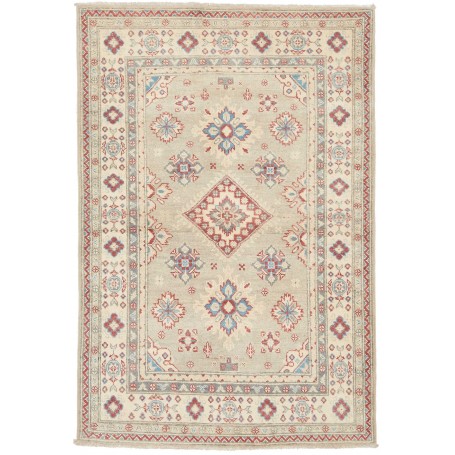 Tappeto Kazak Afghanistan Geometrico Grigio Verde Rosso Blu