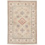Tappeto Kazak Afghanistan Geometrico Grigio Verde Rosso Blu