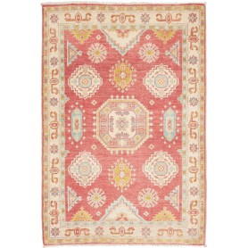 Tappeto Kazak Afghanistan Tribale Rosso Terracotta Crema Gia