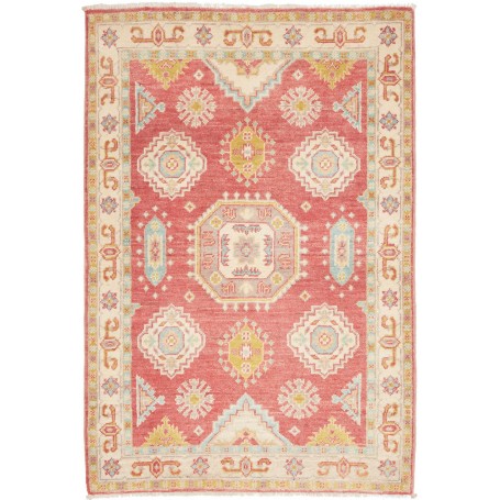 Tappeto Kazak Afghanistan Tribale Rosso Terracotta Crema Gia