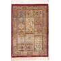 Tappeto Ghom Seta Persia Astratto Rosso Bordeaux Crema Oro B