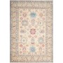 Tappeto Kazak Afghanistan Astratto Beige Crema Azzurro Terra