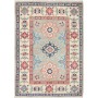 Tappeto Kazak Afghanistan Geometrico Grigio Beige Crema Blu