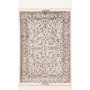 Tappeto Ghom Seta Persia Floreale Avorio Blu Pesca Marrone 5