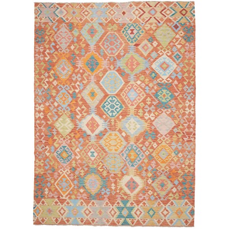 Tappeto Kilim Afghanistan Astratto Terracotta Multicolore 21