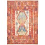 Tappeto Kilim Afghanistan Astratto Rosso Arancio Multicolore