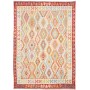 Tappeto Kilim Afghanistan Astratto Crema Arancione Rosso Pas