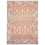 Tappeto Kilim Afghanistan Geometrico Grigio Lavanda Terracot