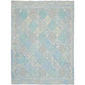 Tappeto Kilim Afghanistan Astratto Azzurro Pastello Beige Cr