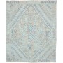 Tappeto Kilim Afghanistan Astratto Beige Grigio Celeste Blu