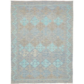 Tappeto Kilim Afghanistan Astratto Blu Celeste Beige Turches