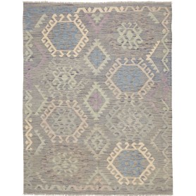 Tappeto Kilim Afghanistan Astratto Grigio Blu Celeste Lavand