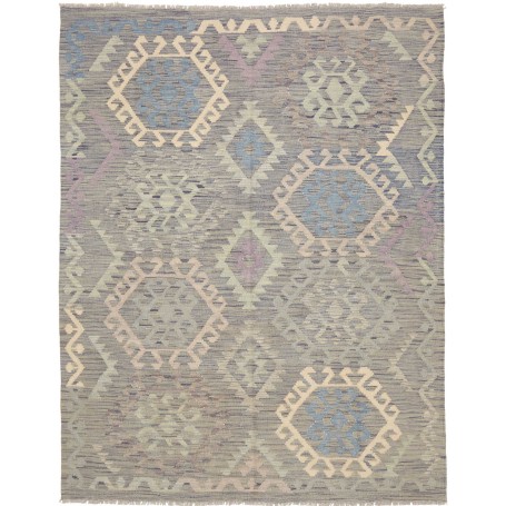 Tappeto Kilim Afghanistan Astratto Grigio Blu Celeste Lavand