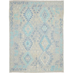 Tappeto Kilim Afghanistan Astratto Grigio Chiaro Blu Cielo B