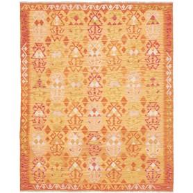 Tappeto Kilim Afghanistan Astratto Arancio Dorato Terracotta