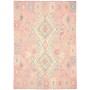 Tappeto Kilim Afghanistan Geometrico Rosa Pastello Azzurro A