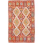 Tappeto Kilim Afghanistan Astratto Terracotta Blu Turchese V