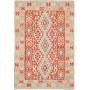 Tappeto Kilim Afghanistan Geometrico Terracotta Crema Blu Ro