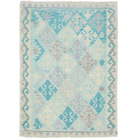 Tappeto Kilim Afghanistan Geometrico Azzurro Cielo Lavanda C