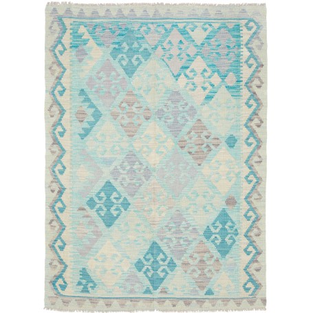 Tappeto Kilim Afghanistan Geometrico Azzurro Cielo Lavanda C