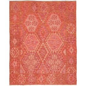 Tappeto Kilim Afghanistan Astratto Arancione Corallo Terraco