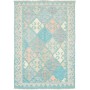 Tappeto Kilim Afghanistan Astratto Azzurro Acquamarina Rosa