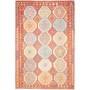 Tappeto Kilim Afghanistan Astratto Terracotta Arancio Blu Gi