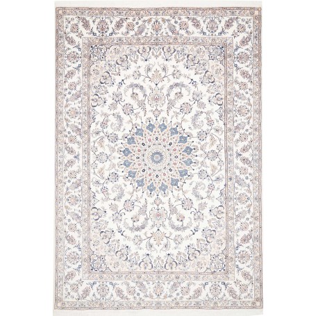 Tappeto Kashan Persia Floreale Bianco Crema Beige Rosa Cipri