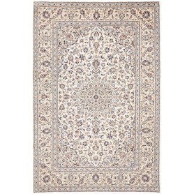 Tappeto Kashan Persia Medaglione Crema Avorio Blu Scuro Blu