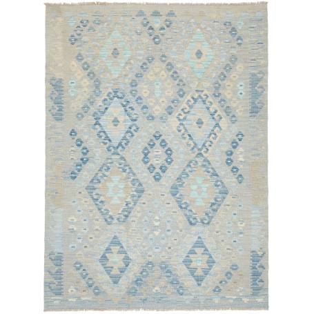 Tappeto Kilim Afghanistan Astratto Blu Vario Azzurro Celeste