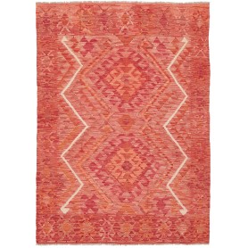 Tappeto Kilim Afghanistan Geometrico Rosso Corallo Terracott