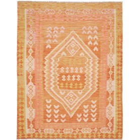 Tappeto Kilim Afghanistan Geometrico Arancione Rosa Crema Gi