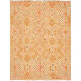 Tappeto Kilim Afghanistan Geometrico Giallo Arancio Beige Ro