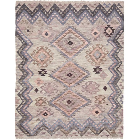 Tappeto Kilim Afghanistan Geometrico Beige Grigio Lavanda Li
