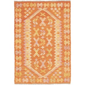 Tappeto Kilim Afghanistan Geometrico Arancione Terracotta Gi