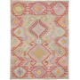 Tappeto Kilim Afghanistan Astratto Beige Grigio Chiaro Rosso