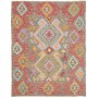 Tappeto Kilim Afghanistan Astratto Marrone Grigio 154x195 Cm