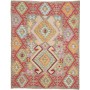 Tappeto Kilim Afghanistan Astratto Grigio Taupe Rosso Aranci