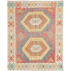 Tappeto Kilim Afghanistan Astratto Corallo Beige Turchese Ar
