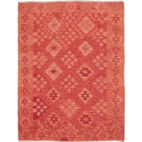 Tappeto Kilim Afghanistan Geometrico Rosso Terracotta Rosso
