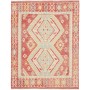 Tappeto Kilim Afghanistan Astratto Rosso Terracotta Blu Chia